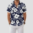 thumbnail image 2 of Mens Hawaiian Shirt Short Sleeve Button Down Shirts Tropical Floral Summer Beach Shirts,S-3XL, 2 of 7