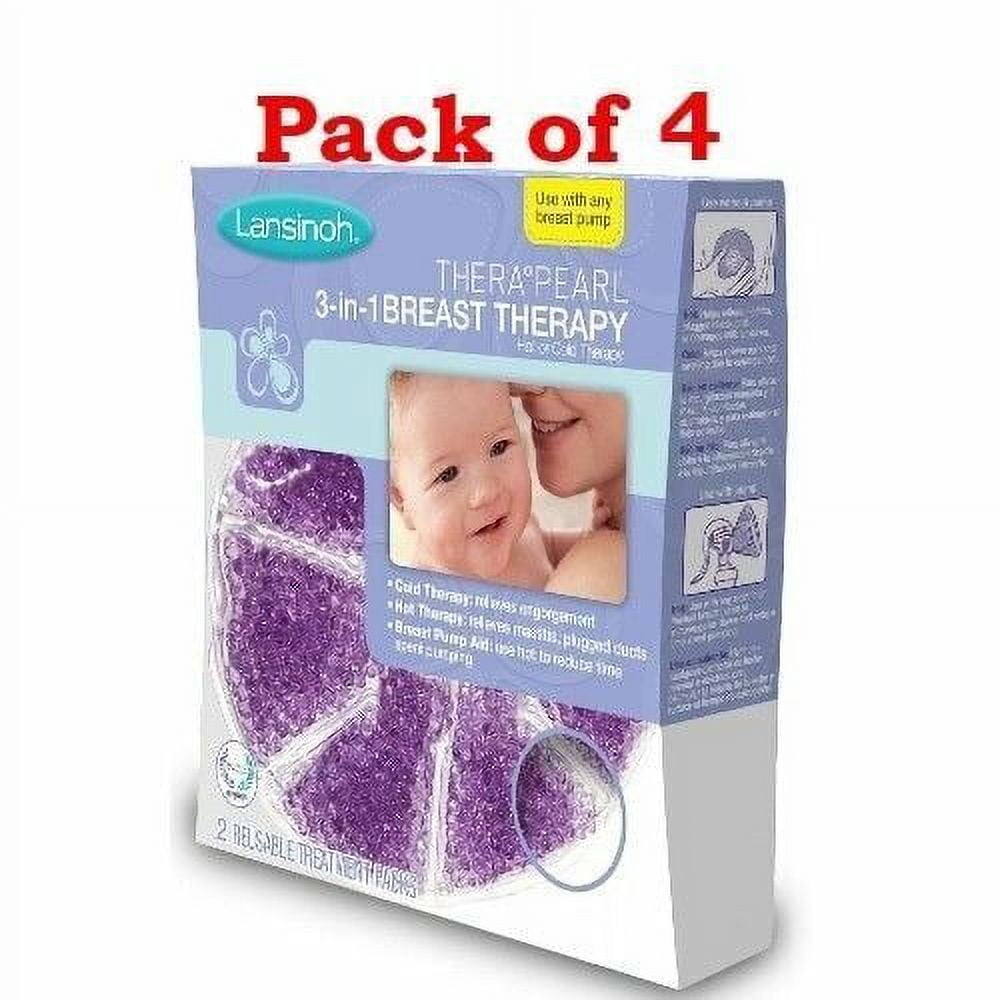 Lansinoh TheraPearl 3-in-1 Hot or Cold Breast Therapy, 2 Count Pack of 4