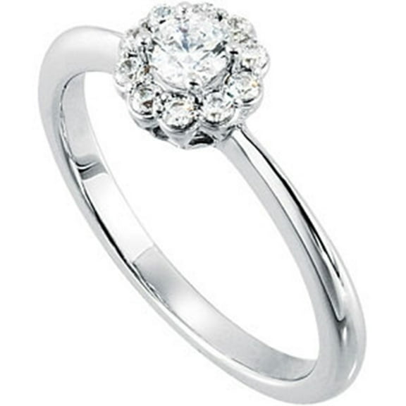 Pompeii 1/2ct Halo Diamond Solitaire Engagement Ring 14K White Gold (G/H,I1)