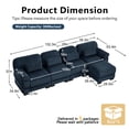 thumbnail image 6 of HUMEHA 132.3" Corduroy Modular Sofa Blue 4-Seat w/ Ottoman, 6 of 15