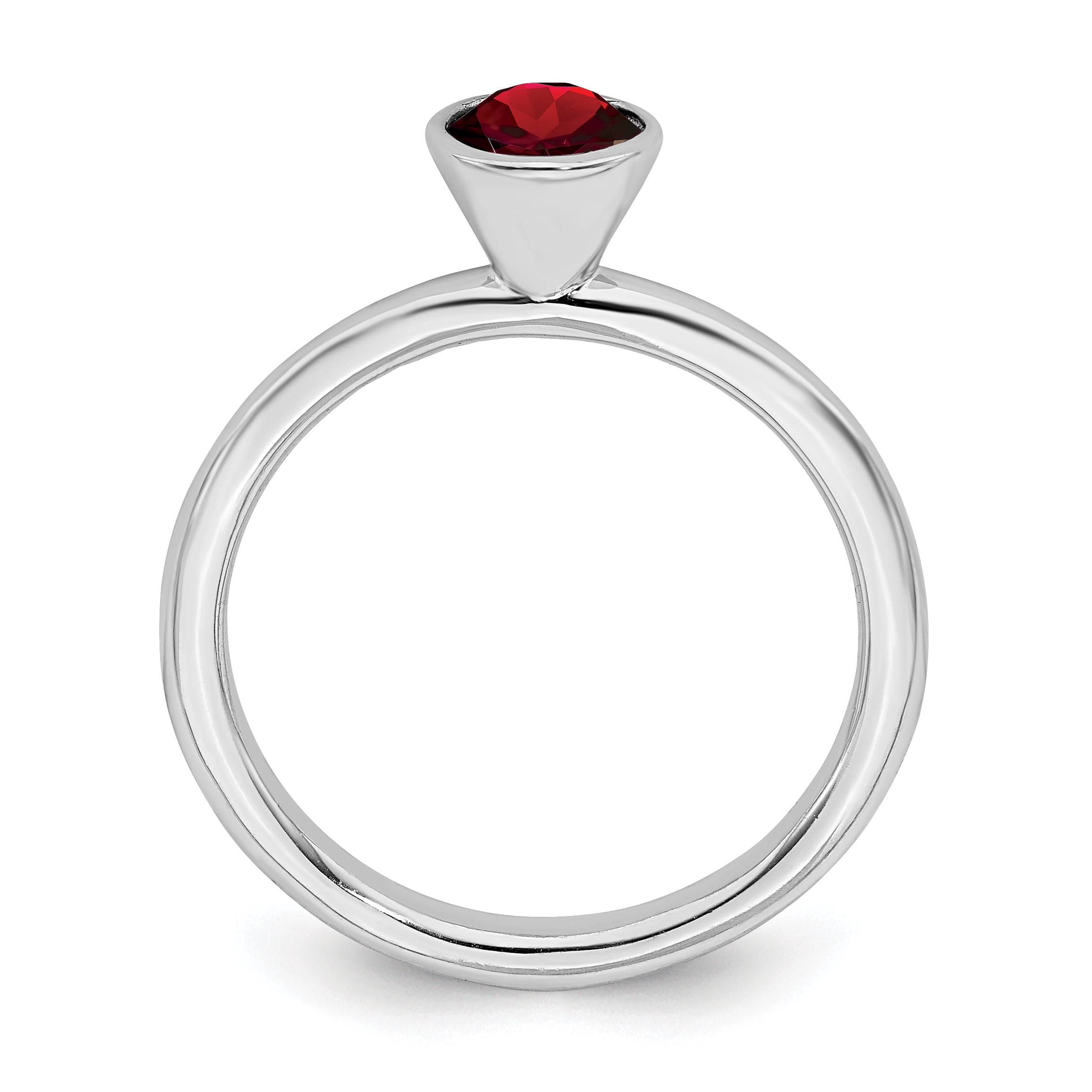High 5mm Swarovski Sterling Silver January Ring