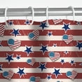 thumbnail image 4 of 4th of July Shower Curtain American Patriotic Stars Pattern with Old Glory Theme Independence Day Red Beige Holiday Home Bathtubs Curtain Decoration with Set 12 Hooks 72x72 Inches, 4 of 5