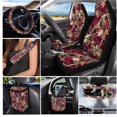 thumbnail image 1 of KUIFORTI Red Camo Car Seat Covers Full Set Easy Installation Set of 15 Front Rear Seat Covers Steering Wheel Cover Car Seat Belt Cover Durable Elastic Fabrics Fits for Cars Truck SUV, 1 of 6