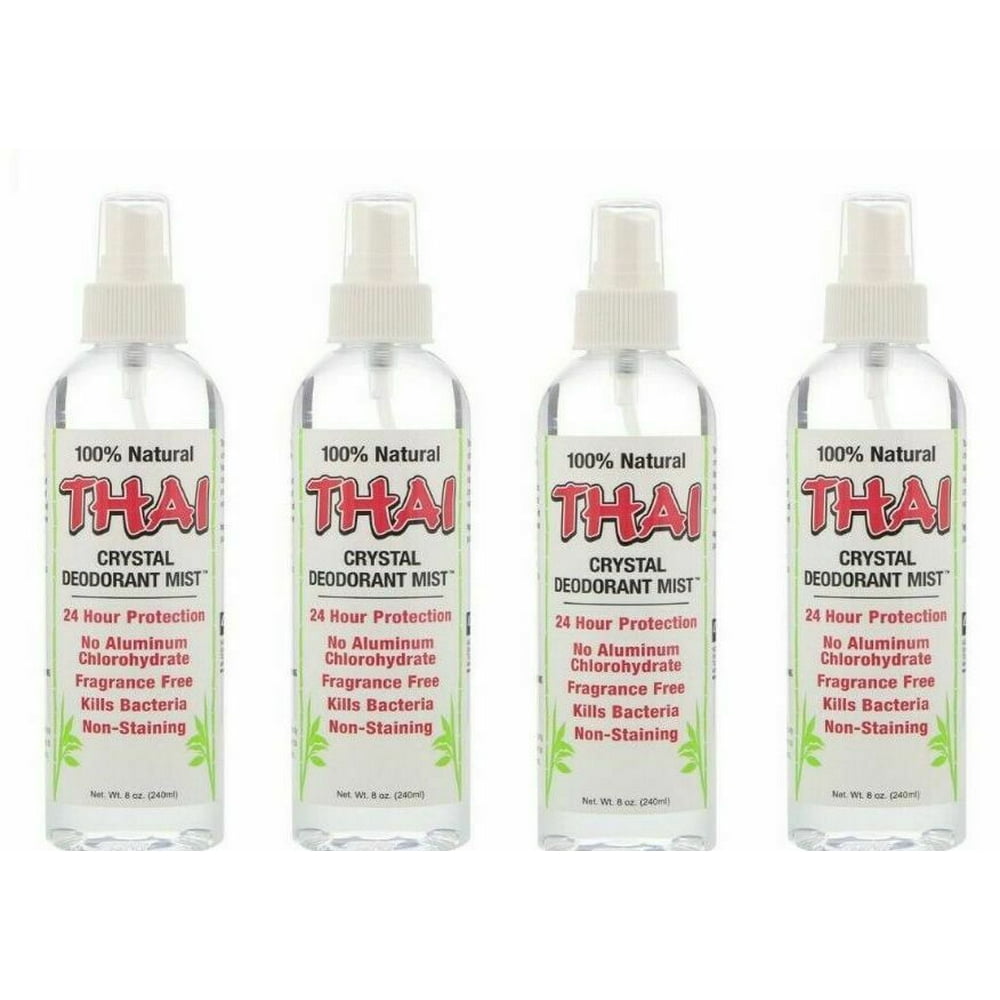 Thai Deodorant Crystal Mist Natural Deodorant Spray 8 oz Pack of 4