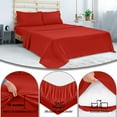 thumbnail image 6 of ROYALE LINENS 300 Thread Count 100% Long Staple Combed Cotton Sheet Set - 4 Piece Queen Bed Sheets - 1 Fitted, 1 Flat & 2 Pillow Cases - Soft Cool & Crisp Sheet Set (Queen, Red), 6 of 10