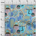 thumbnail image 2 of oneOone Polyester Spandex Turquoise Blue Fabric Abstracts Sewing Material Print Fabric By The Yard 56 Inch Wide, 2 of 5