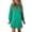 Dark Green, variant on Women's texture quarter zip long sleeve mini dress 97% polyester 3% elastane fabric for soft stretch chic everyday