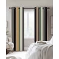 thumbnail image 4 of Black Orange Green Striped Blackout Curtains for Bedroom Living Room Darkening Curtains 54 Inch Long Farmhouse Modern Stripes Art Short Curtain for Small Window Treatment Grommet Drapes 42"x54"x2, 4 of 9