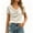 #433-Beige, variant on Women's Off Shoulder T-Shirt Ruched Waist Cinched Detail Short Sleeve Curved Neck Miu Fitted Cropped Silhouette Summer Fashion Base Blouse