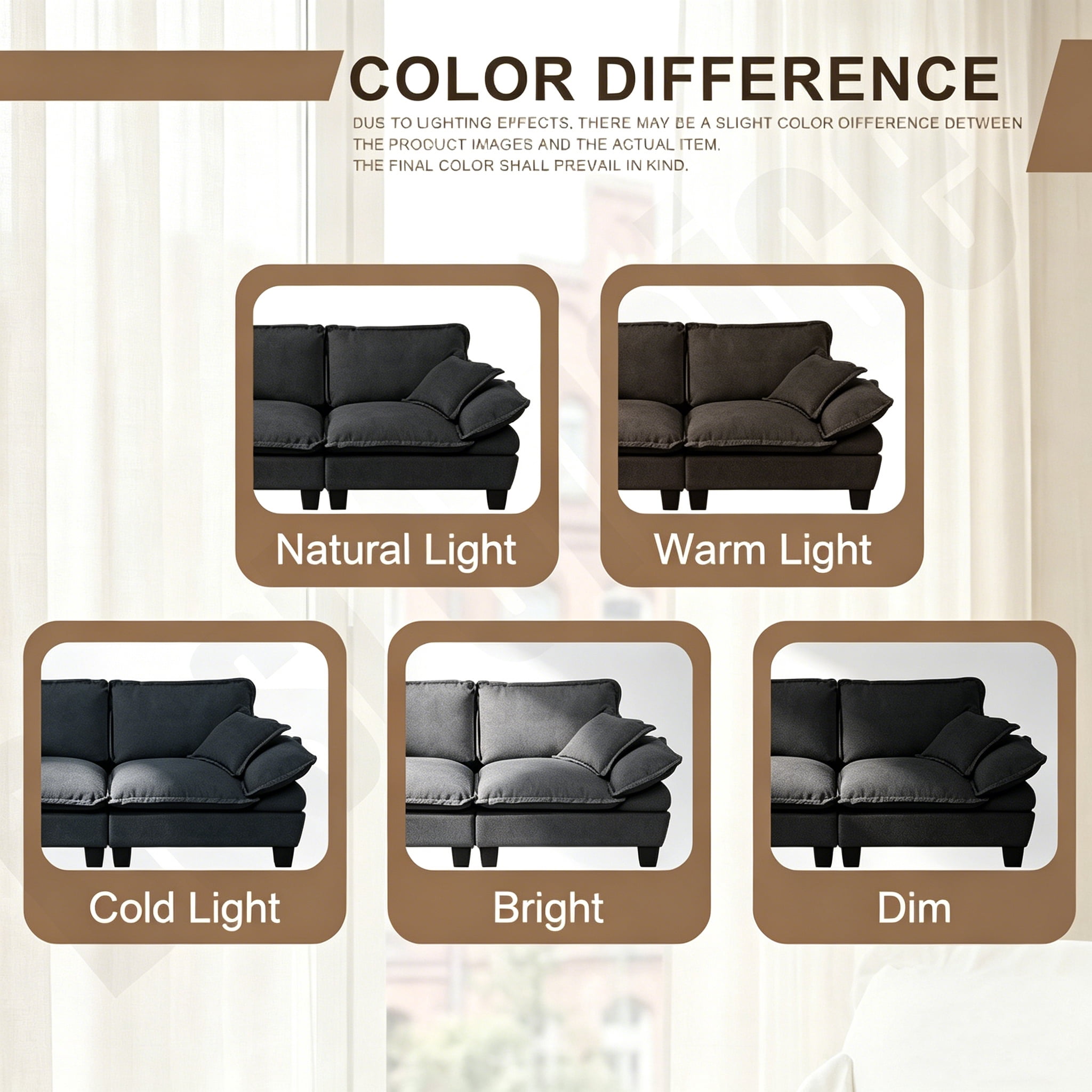 AISWORD 2 Seater Loveseat Sofa, Comfy Small Couch, Modular Sectional Love Seat with Pillows for Bedroom, Apartment, Office, Small Spaces, Black