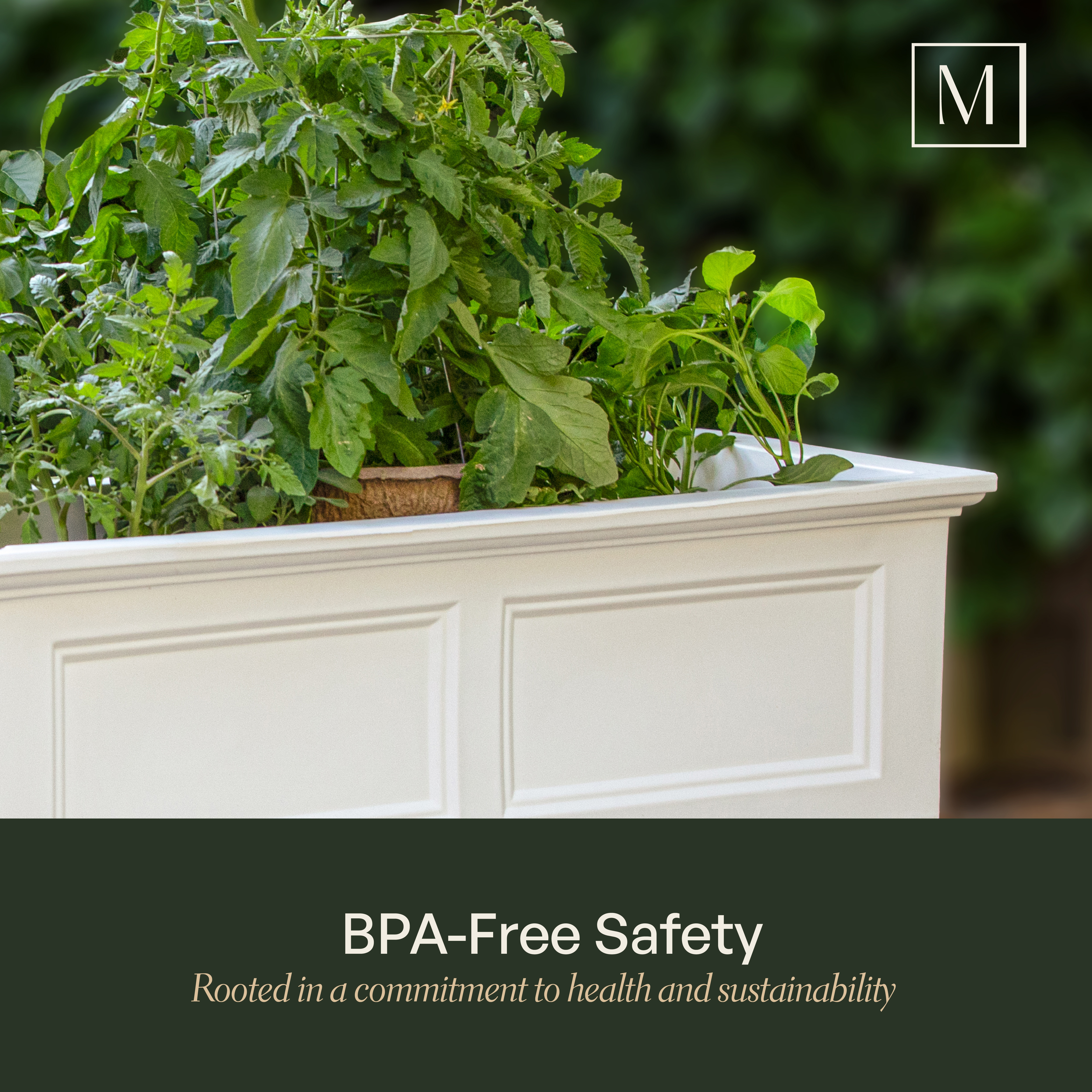 Mayne Fairfield 48" x 18" x 14" Rectangle Black Self Watering Garden Bed Planter