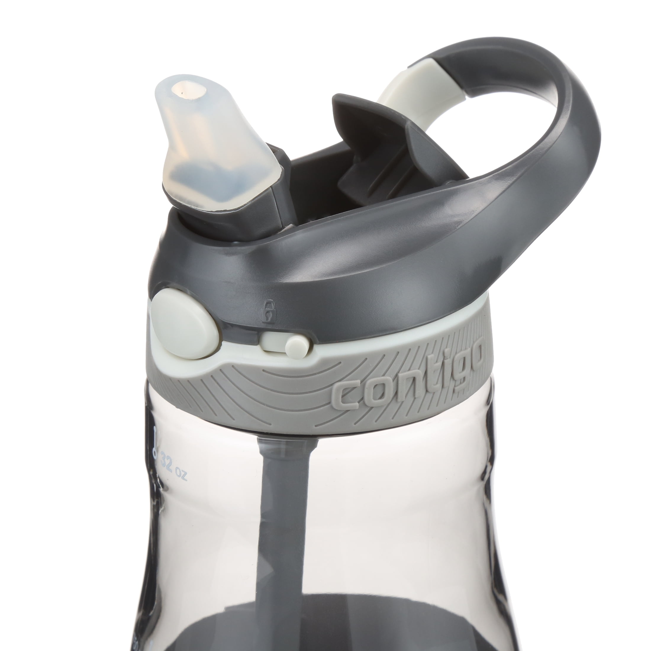 Contigo Ashland 32 oz Smoke and Brown Plastic Water Bottle with Straw and  Wide Mouth Lid 