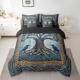 thumbnail image 2 of jejeloiu Black Raven Crow 7-Piece Twin Bedding Sets,Bohemian Style Tree Bedding Comforter Set For Teens Reversible, 2 of 8