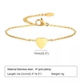 thumbnail image 2 of 26 Letters Gold Heart 7mm Stainless Steel Chain Bracelet 16-21cm Engagement Gift, 2 of 4
