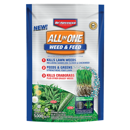 BioAdvanced All-In-One Weed & Feed 12 lb. Granules (Up to 5,000 sq. (Best Weed And Feed Fertilizer For Centipede Grass)