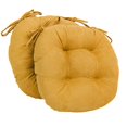 thumbnail image 2 of 16-inch Solid Micro Suede Round Tufted Chair Cushions (Set of 2), 2 of 4