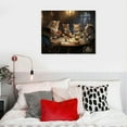 thumbnail image 4 of COMIO Wall Canvas Painting of Pet Cats Pokers Playing Party, Wall Art Decor Painting Prints Picture Pokers Cats Framed Stretched Printed on Canvas for Home Living Room Bedroom Office, 4 of 4