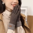 thumbnail image 1 of Guantes de pantalla táctil para mujer, de invierno, bonitos, de estilo coreano, de terciopelo, de punto grueso, de lana, con cinco dedos, para ciclismo, cálidos y resistentes al frío, para, 1 of 6