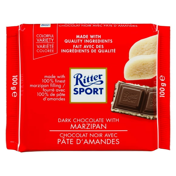 Ritter Sport Dark Chocolate with Marzipan, 100 g