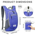 thumbnail image 2 of Mochila de Senderismo G4Free Ligera Impermeable Plegable 10L/15L, 2 of 9