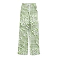 thumbnail image 6 of WTOBBY Women's Floral Print Wide Leg Pants with Pockets, High Waist Drawstring Loose Casual Trousers for Spring and Summer Season,Green S, 6 of 6