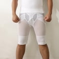 thumbnail image 2 of Fajas para hombres, cintura alta, abdomen, control de piernas, adelgazamiento, estiramiento, aptitud corporal L Blanco SM SunniMix Shorts que adelgazan de Shapewear de los hombres, 2 of 8
