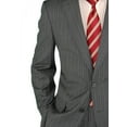 thumbnail image 3 of Men's Modern Two Button Jacket Flat Front Pants Striped Suit, 3 of 6