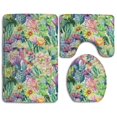 thumbnail image 1 of Juego de alfombras de baño ABPHQTO 3 piezas Nopal Flores, 1 of 2