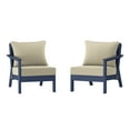 thumbnail image 2 of WestinTrends Avalon Outdoor Patio HDPE Loveseat Sofa with Patio Cushions, Navy Blue/Beige, 2 of 5