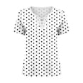 thumbnail image 5 of MORESEC Women Plus Size Short Sleeve V Neck Tie Front Polka Dot Blouses Dressy Casual Tops Cute Tee Shirts Summer Vacation Party Clothes, White 3XL, 5 of 5