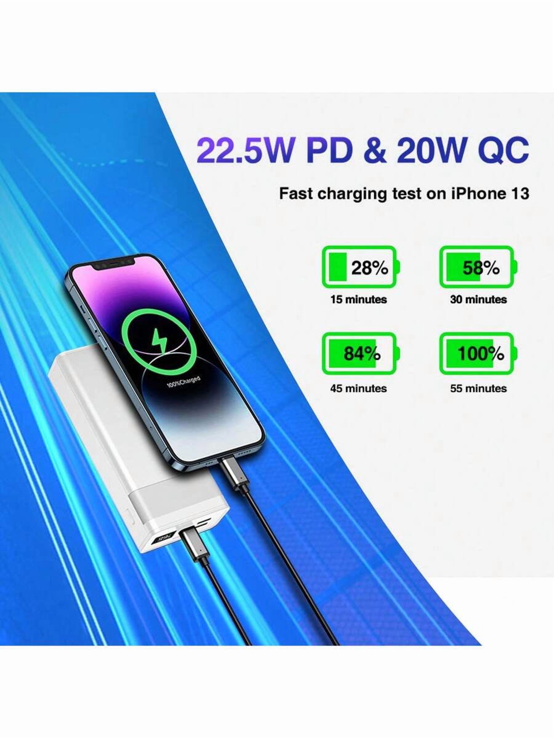50000mAh Power Bank 22.5W Fast Charging, USB-C Portable Charger with LED Display & Flashlight, 3 Outputs 2 Inputs External Battery Pack for iPhone iPad Android, Travel Outdoor Gift