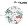 thumbnail image 2 of Honeii Music Lover Dinosaur print Leather Coaster Set of 4, ideal for safeguarding your furniture from drinks spills and effortless cleanup-Octagon, 2 of 6