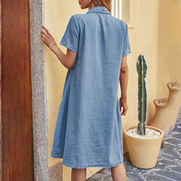 denim graduation dress Rosette Denim Mini Tube Dress in Light-denim main image 1