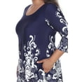 thumbnail image 3 of White Mark Women's Plus Size 3/4 Sleeve Yanette Tunic Top, 3 of 4