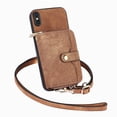 thumbnail image 5 of for iPhone XS Max Wallet Case, Crossbody Phone Purse with Card Holder for Women, Zipper PU Leather Carrying Cover Gift with Shoulder Strap Kickstand Anti-drop for iPhone XS Max - Brown, 5 of 10