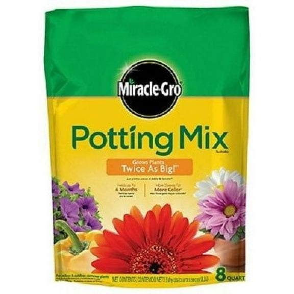 Miracle Gro 75678300 8 Quart Bag Of Potting Soil Mix With Micromax Plant Food - Quantity of 9