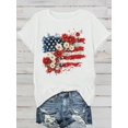 thumbnail image 1 of Women's Top, Casual T-Shirt, Fashion, Casual, Independence Day, National Flag, Sunflower Print, Round Neck, Short Sleeved Top, T-Shirt,, 1 of 5
