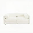 thumbnail image 3 of Modern Minimalist Chenille 2-Seater Sofa 80cm with Hidden Storage and Cylindrical Design, 3 of 22