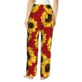 thumbnail image 3 of Daiia Sunflowers On Red Women's Sleep Pant with Pockets and Drawstring,Pajama Pants-X-Large, 3 of 9