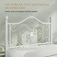 thumbnail image 4 of Sha Cerlin Twin Size Metal Platform Bed Frame with Victorian Vintage Butterfly Headboard&Footboard, White, 4 of 8