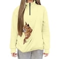 thumbnail image 5 of NMMUED Sweatshirt with Cat Pouch Quarter Zip Sweatshirt Pet Carrier Sweatshirt Loose Sweatshirts for Women Sweatshirt with Dog Pouch Oversized Sweatshirt for Women Pet Pouch Sweatshirt Khaki XXL, 5 of 5