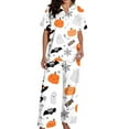 thumbnail image 4 of Pajamas For Women Set Halloween Pumpkprint Short Sleeve Shirts Long Pants Costume Sleepwear Loungewear Nightwear Nightclothes Homewear, 4 of 5