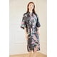 thumbnail image 1 of Camisón tipo cárdigan largo de verano para mujer, de seda helada, con estampado de pavo real, tipo kimono, de seda morera fina y mediana, 1 of 5