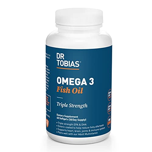 Dr. Tobias Omega 3 Fish Oil, Triple Strength, Supports Brain & Heart Health, 2000 mg per Serving