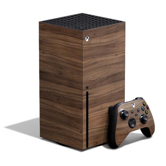 Skinit Wood Natural Walnut Wood Xbox Series X Bundle Skin