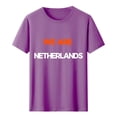 thumbnail image 2 of Gamivast "We Are Netherlands" Graphic T-Shirt for Women Short Sleeve Casual Crewneck Summer Cotton Tee Soccer Fan Supporter Comfortable Fashion Sportswear Purple XXL, 2 of 5