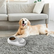 Teqhome Thermal Pet Bowl Heated Water Bowl for Dogs Cats USB Powered Heated Bowl for Drinkable Water and Hot Food in Winter with 2 12oz Ceramic Bowl White