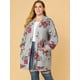 thumbnail image 4 of Cárdigan de punto floral Agnes Orinda Frente Abierto 4XL Gris, 4 of 6
