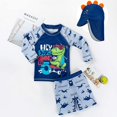 thumbnail image 2 of Boys Two Pieces Boys Bathing Suit Rash Guards with Hat UPF 50+ FBA，6-7T, 2 of 4