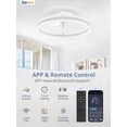 thumbnail image 2 of Lokivas 20 inch Modern Ceiling Fan with Light and APP & Remote Control, Low Profile Flush Mount Ceiling Fan, 6 Speeds, Ultra Quiet DC Motor, for Bedroom, Kitchen, Living Room - White, 2 of 8